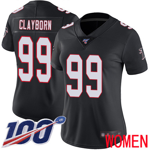 Atlanta Falcons Limited Black Women Adrian Clayborn Alternate Jersey NFL Football #99 100th Season Vapor Untouchable->women nfl jersey->Women Jersey